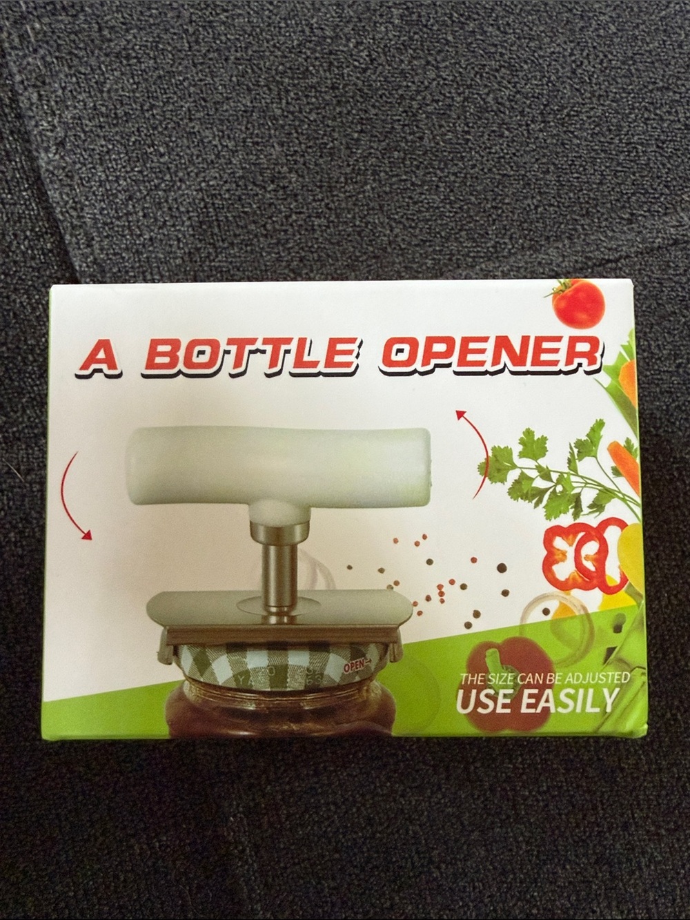 Adjustable Jar and Bottle Opener - White Handle